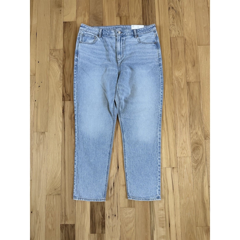 American Eagle Mom Jeans Women 16 Blue Breeze Strigid Standard 33W NWT